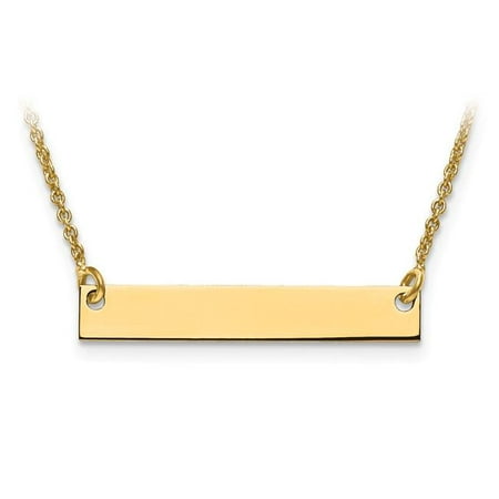 Quality Gold XNA637GP Sterling Silver & Gold Plated Small Polished Blank Bar Pendant with (Best Quality Gold Plated Chains)