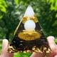 thumbnail image 5 of Crystal Energy Generator Pyramid Gold Foil Piedra Curativa Recolección Positiva, 5 of 8