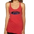 thumbnail image 1 of Red Blue and Black Ford Logo | Womens Cars and Trucks Premium Tri-Blend Racerback Tank Top, Vintage Red, X-Large, 1 of 3