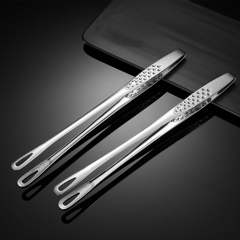 2x 30cm Stainless Steel Salad Tongs BBQ Kitchen Food Serving Bar