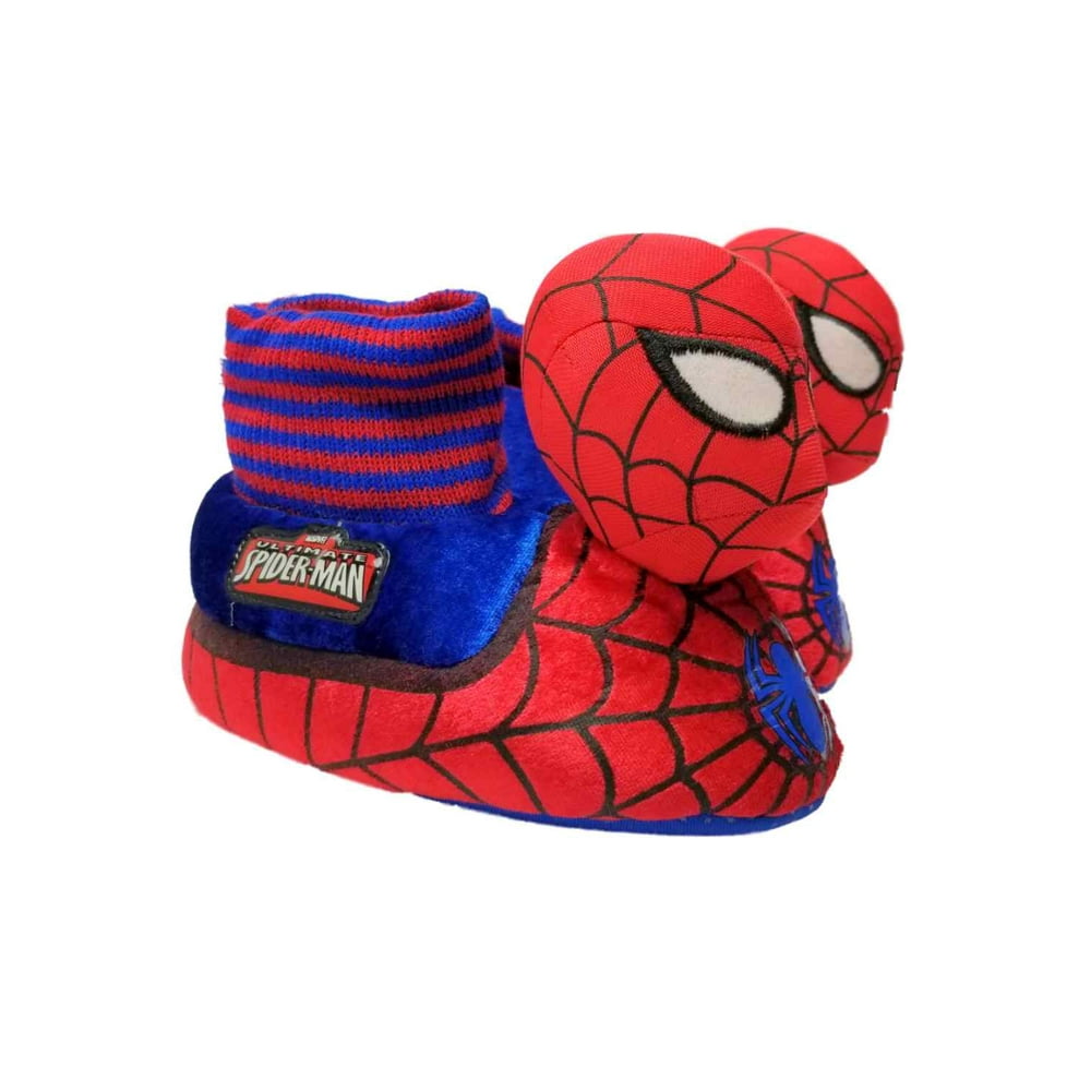 Marvel Comics Toddler Boys Blue Spiderman Slippers Spider-Man House ...