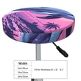 thumbnail image 7 of Picia Hawaiian Beach Dolphin pattern Round Stool Covers Comfy Seat Covers Stretch Removable WashableChair Slipcover Round Bar Chair Cushion Cover-13 inch, 7 of 7