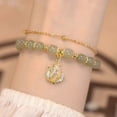 thumbnail image 3 of GROFRY Glass Beads Bracelet for Women Tulip Pendant Bracelet Adjustable Alloy Bracelet Female Jewelry Birthday Valentine Gift for Wife Girlfriend Her, 3 of 8
