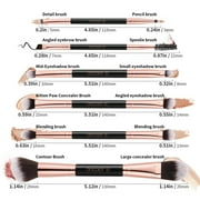 Docolor 12-in-6 Dual-Ended Makeup Brush Set - 6 Travel-Size Eye & Face Brushes with Case