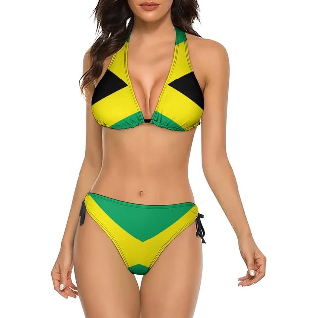 NICKSUN Women's Bikini Sets, Cute Print Two Piece Bathing Suits Sexy Halter Padded Bikini Swimsuits