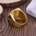 thumbnail image 5 of Retro Golden 14K Yellow Gold Freemasonry Rings for Men Punk Hand carving Jewelry Masonic All-seeing Eye Shaped Gift, 5 of 5