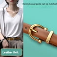 thumbnail image 5 of Skinny Women Leather Belt for Dresses Thin Waist Belt for Jeans Pants with Gold Buckle,width 0.7", 5 of 5