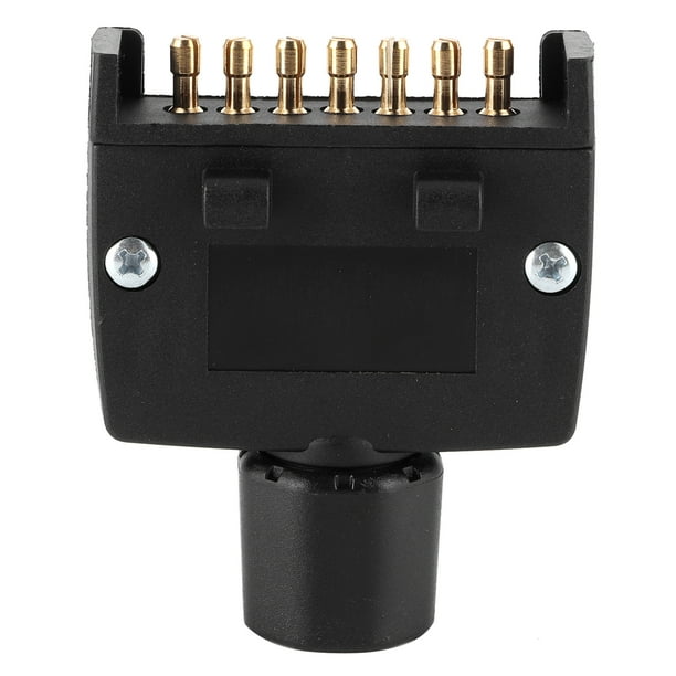 Enchufe Macho Plano De 7 Pines, Adaptador De Conector De Enchufe Para Remolque, Negro, Para Vehículos Comerciales, RV, Coches Y Barcos