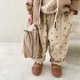 thumbnail image 3 of 1-6Y Spring Children's Casual Pants Simple Loose Boys Small Check Trousers Korean Style Girls' Cotton Haren Pants, 3 of 6