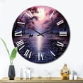 thumbnail image 2 of Designart "Pink Canal Serenitys Reflection painting" Canals Oversized Wall Clock, 2 of 5