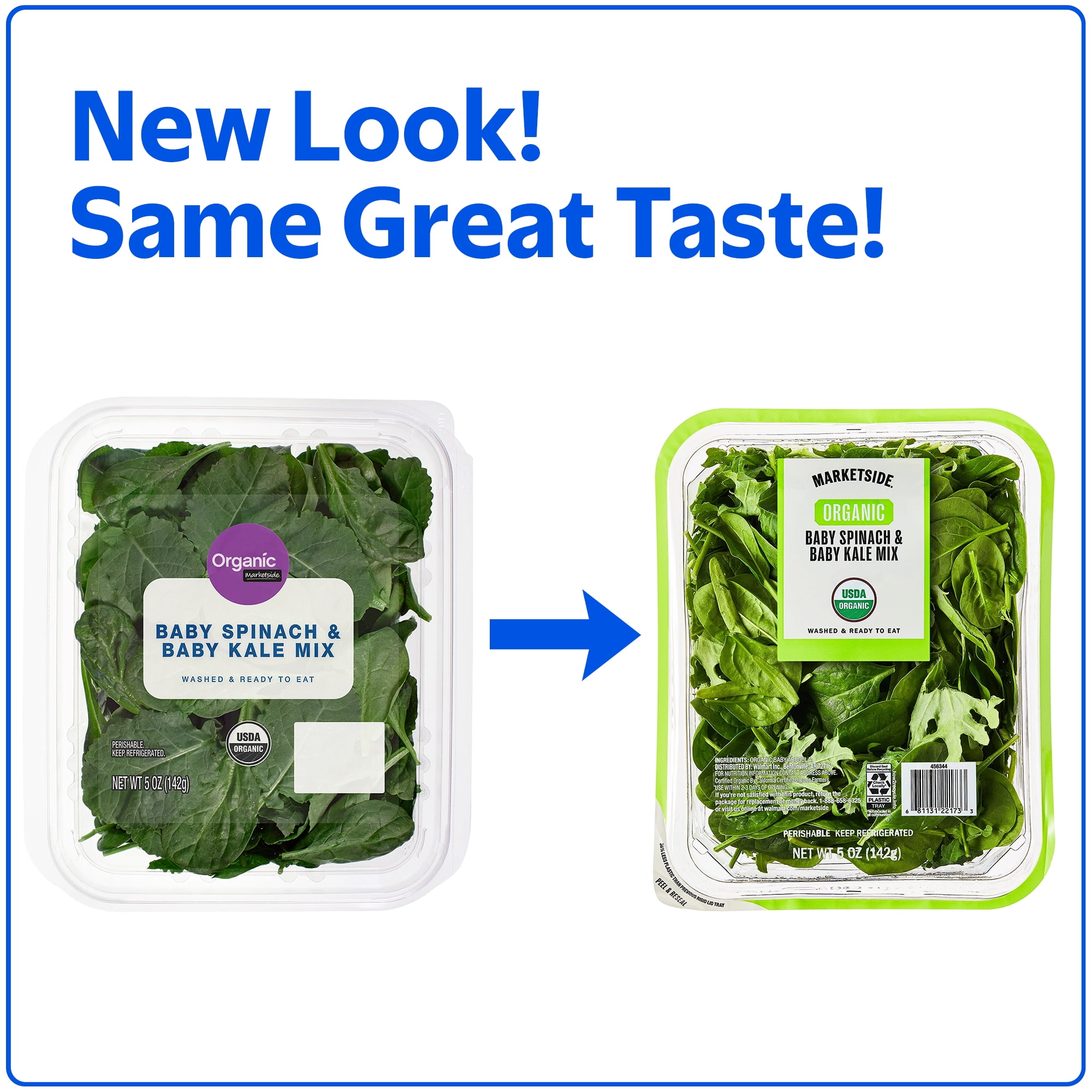 Marketside Organic Fresh Baby Spinach and Baby Kale Mix, 5 oz