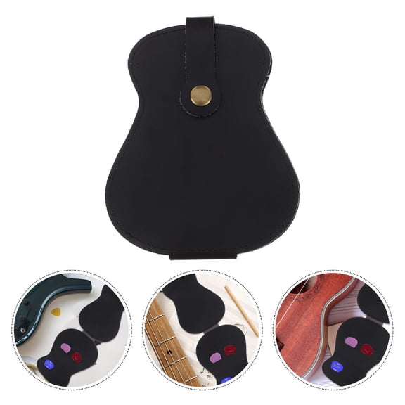 FUTUREORYY PU Guitar Pick Organizer Black for Safe and Light Storage Use