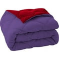 thumbnail image 7 of DNG Creations 3 Piece Solid Reversible Diamond Pattern Comforter 550 GSM All Season 800 TC, 100% Egyptian Cotton - Full/ Queen - Size ( Purple/Red Colour ), 7 of 7
