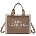 thumbnail image 2 of Bolsa Bolso de mano de invierno, bolso de viaje con letras a la moda, informal, suave para fiesta (caqui) Tmvgtek Para estrenar, 2 of 3