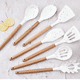 thumbnail image 5 of Juego de utensilios de cocina para cocinar con mango de madera para utensilios de cocina antiadherentes - Utensilios de cocina de madera, 5 of 5