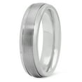 thumbnail image 2 of Men's Titanium 8mm Domed Comfort Fit Ring w/Stepped Edged Brushed Center, Size 6.5, 2 of 7