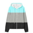thumbnail image 4 of Womens Trendy Hooded Sweatshirts Oversized Zip Up Colorblock Hoodies Casual Loose Fit Open Front Jacket Coats Juniors Girls Drop Shoulder Long Sleeve Hoodie Jackets 2025 Fall Fashion Outfits, 4 of 5