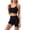 Black, variant on Women's Yoga 2 Piece Outfit Track Sweatsuit Ribbed Tight High Waisted Thin Spandex 2 Piece Set Summer Track Suit Soft White Large