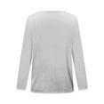 thumbnail image 4 of IROINNID Deals Women's Long Sleeve V-Neck Shirts Comfy Summer Sexy Fold Printed Regular Long Sleeves V-Neck Button Top,White, 4 of 5