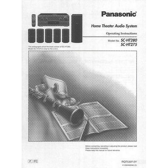 Panasonic SA-HT275 SA-HT280 Home Theater System Owners Instruction Manual REPRINT