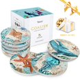 thumbnail image 2 of Juego de posavasos Teivio Stone Marine Life de 8 piezas, 10 cm, 2 of 6