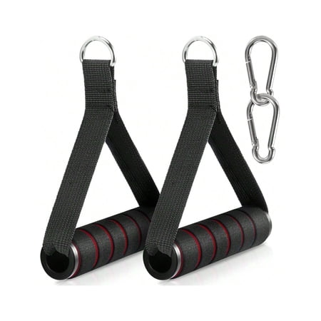 2 Pack Upgraded Heavy Duty Cable Machine Handles, Soft Foam Grip Gym Cable Attachments for Strength Training, Pilates, Home Gym & Resistance Bands Workout