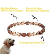 Solid Copper Magnetic Dog Collar, Link Dog Collar, Chain Dog Collars, Pet Jewelry Decorations for Small Medium Large Dogs, Width:8mm