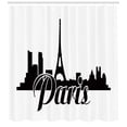 thumbnail image 3 of Ambesonne Eiffel Tower Shower Curtain, Paris and Cityscape, 69"Wx75"L, Charcoal Grey and White, 3 of 3