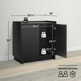 thumbnail image 3 of Prepac Simply Modern 2 Door Console Table with Storage, Black Storage Cabinet with Doors and Shelves, Buffet Cabinet with Storage 30.75" W x 30" H x 16" D, BCBR-1810-1, 3 of 12