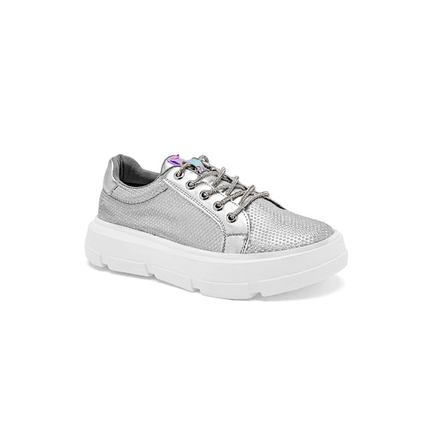 Tenis con cordones Exterior Textil Color Plata Para Mujer De RBCOLLECTION