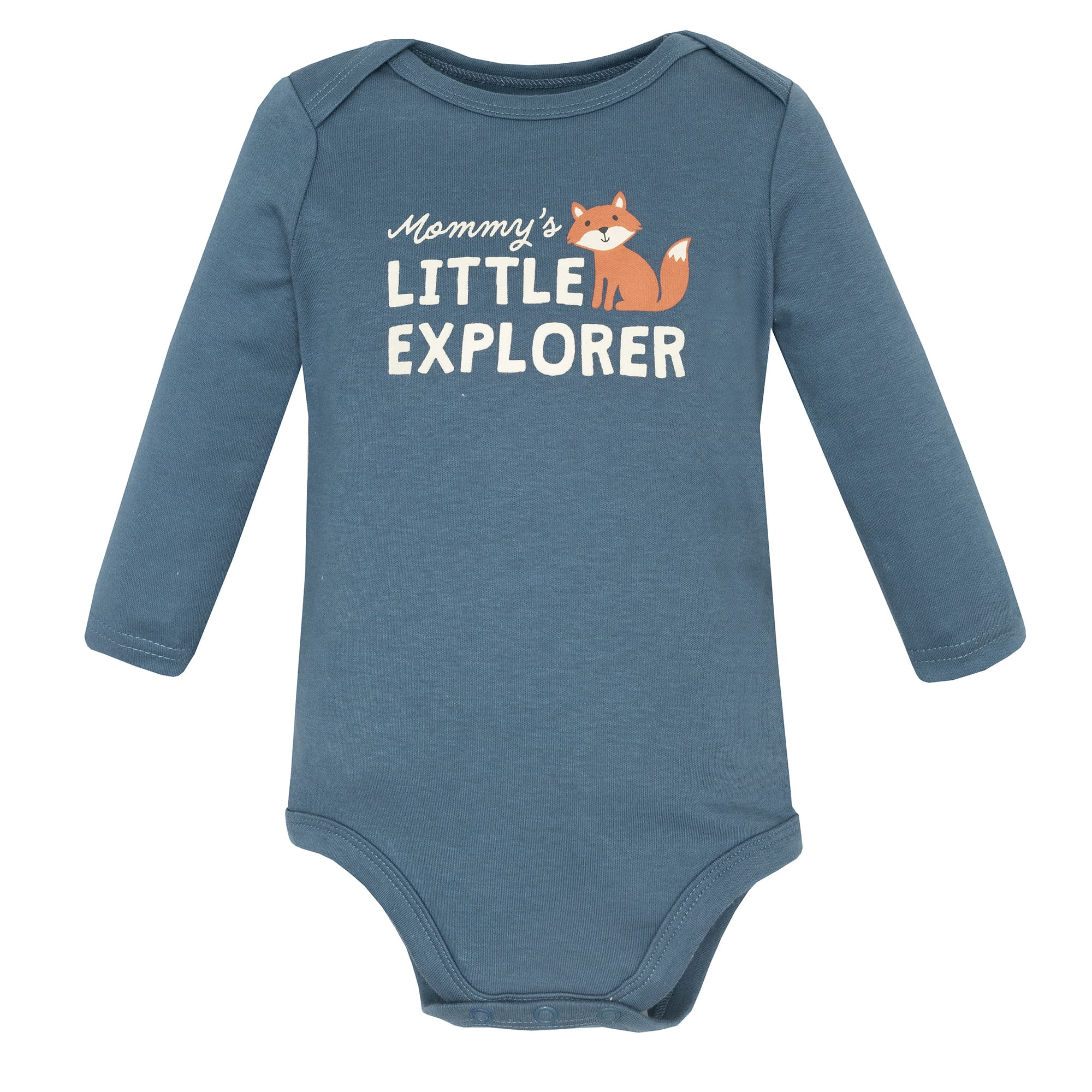 Hudson Baby Infant Boys Cotton Long-Sleeve Bodysuits 3-Pack, Cute Woodland, 6-9 Months