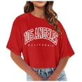 thumbnail image 1 of Soki Womens Tees Clearance Round Neck Graphic Shirts, 1 of 7