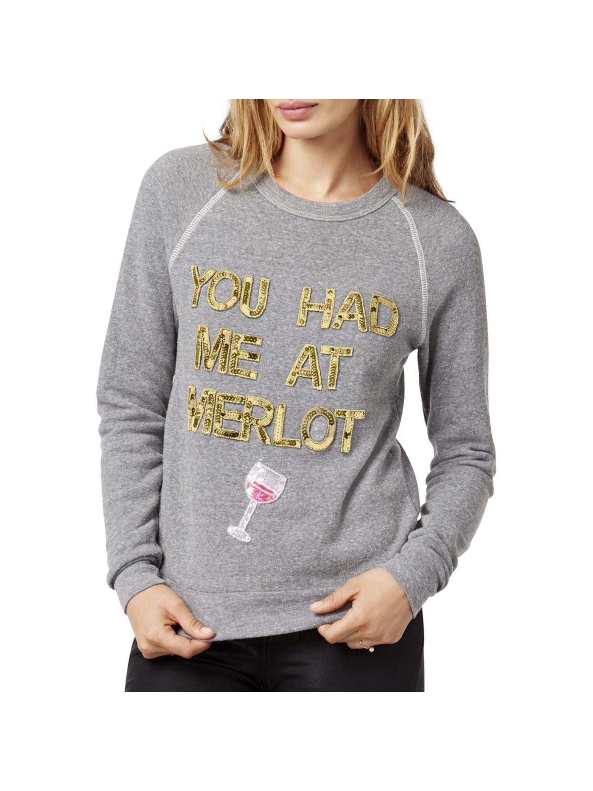 Bow Drape Bow Drape Womens You Had Me At Merlot Sweatshirt