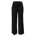 thumbnail image 6 of felwors Women's Wide Leg Lounge Pants High Waisted Knit Palazzo Pants with Pockets Soft Drape（Black， XL）, 6 of 6