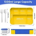 thumbnail image 4 of Bento Lunch Box, Airtight Seal Leak Proof Design, Bpa Free Dishwasher Safe With Utensils, Cartoon Pattern Design For Kids School Lunch, Microwave Safe (1300mL), 4 of 5