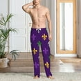 thumbnail image 2 of Sikiie Purple Mardi Gras Mens Pajama Pants Sleep & Lounge Pants, PJ Bottoms With elastic waistb and Pockets Medium, 2 of 6