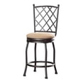 thumbnail image 1 of HomePop Tristan 24" Traditional Metal and Fabric Counter Stool in Cream Finish, 1 of 1