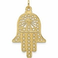 thumbnail image 1 of 14K Yellow Gold Polished Solid Filigree Hamsa Pendant (33.5 X 20.5) Made In United States -Jewelry By Sweet Pea, 1 of 7