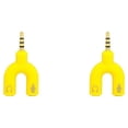 thumbnail image 1 of Matsuzay Tipo de adaptador de audio de 3,5 mm Interfaz de conector estéreo conveniente Convertidor de sonido Micrófono Altavoces Accesorios amarillo 2Conjunto, 1 of 6