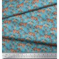 thumbnail image 3 of Soimoi Modal Satin Fabric Leaves & Tiger Jungle Print Sewing Fabric Yard 42 Inch Wide, 3 of 3