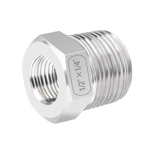 Buje reductor Quickun de 1/2" macho a 1/4" hembra NPT