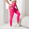 thumbnail image 5 of UngA Workout Leggings for Women High Waist Yoga Pants with Pockets Soft Tummy Control Lightweight Athletic Gym Tights Hot Pink,L, 5 of 5