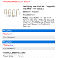 thumbnail image 2 of Leaf Spring Axle U-Bolt Kit - Compatible with 1976 - 1986 Jeep CJ7 1977 1978 1979 1980 1981 1982 1983 1984 1985, 2 of 2