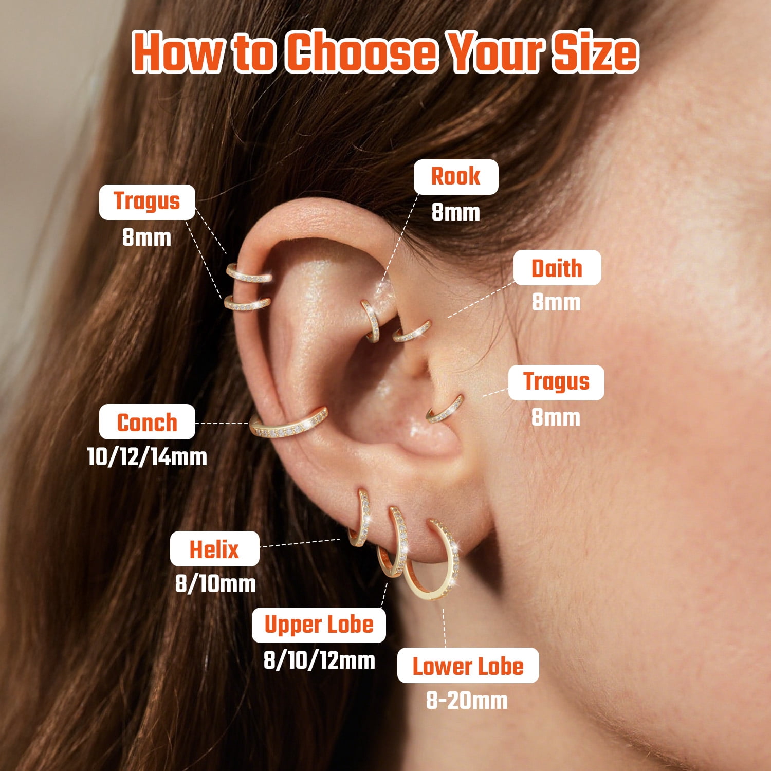 Just Being Cute Hypoallergenic Huggie Hoop Earrings for Women, Gold Plated 14mm Small Hoops Cartilage Earrings for Sensitive Ears with S925 Pins & Backs Birthday Mothers Day Jewelry Gift for Her/Mom