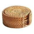 thumbnail image 1 of Boreal Craft Handmade Rattan Insulation Mat Table Mat Scald Round Bowl Mat Dish Mat Tea Set Accessories Tea Mat Cup Mat Saucer round Rubber Mat Vintage Tile Trivet Hotplate Dining Table Place Mats for, 1 of 3