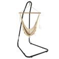 thumbnail image 1 of Sunnydaze Grande Chaise Hamac Maya d'Extérieur en Coton/nylon avec Support Ajustable - Capacité de Poids de 330 lb - Naturel, 1 of 8