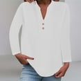 thumbnail image 2 of T Shirts For Women Womens Tops Fashion Casual V Neck Button Up Short Sleeved Blouse, 2 of 6