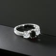 thumbnail image 5 of Gem Stone King 10K White Gold Black Onyx and Lab Grown Diamond Engagement Ring for Women | 1.82 Cttw | Oval 7X5MM | Gemstone December Birthstone | Size 7, 5 of 5