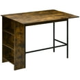 thumbnail image 1 of HOMCOM Extendable Bar Table, Counter Height Table, Rustic Brown, 1 of 10