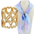 thumbnail image 2 of KLKCMS Love Mini Heart Shape Silk Chiffon Scarf Clip Shawl Clasp Golden/, 2 of 9